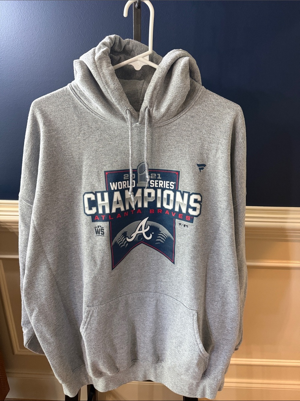 Fanatics Gray Atlanta Braves 2021 World Series Champions Crewneck Hoodie